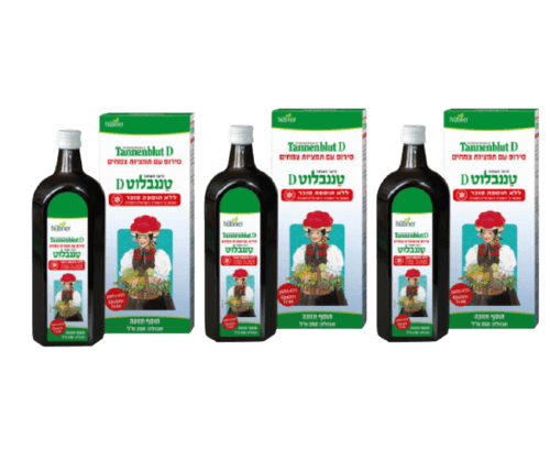 מבצע שלישיה | טננבלוט | 750 מל | סירופ ללא תוספת סוכר | הובנר טננבלוט | Hubner Tannenblut