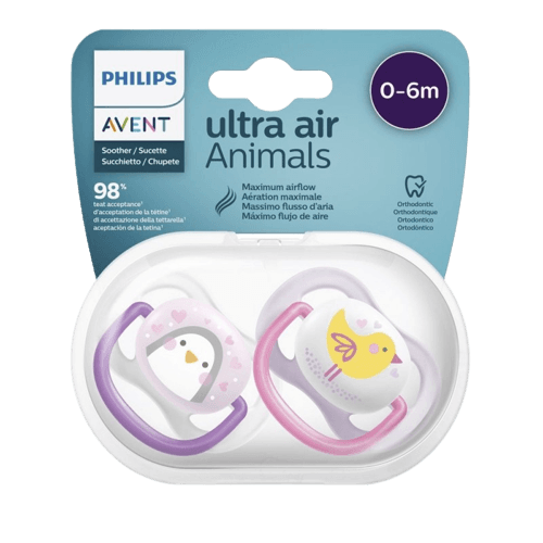 זוג מוצצים אבנט אולטרה אייר AVENT Ultra air animals | לגילאים 0-6 חודשים |