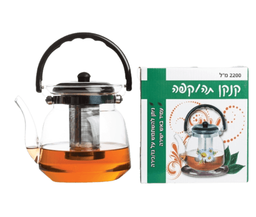 קנקן תה וקפה | ניתן להשתמש בגז וכירה | עמיד באש ישירה | 2200 מל