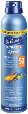 אולטרסול | ספורט מקס | ספריי שקוף להגנה מהשמש| SPF50 | מכיל 200 מל | דר פישר | Dr Fischer