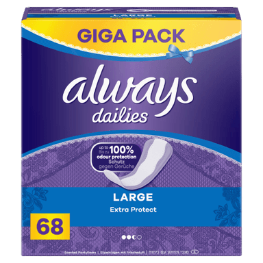 מגני תחתון לארג עם ניחוח | 68 יחידות | always dailies L Extra Protect | אולוויז | always