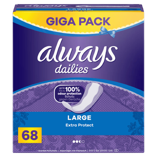 מגני תחתון לארג עם ניחוח | 68 יחידות | always dailies L Extra Protect | אולוויז | always