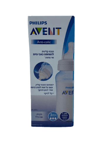 פיליפס | אוונט | להפחתת כאבי גזים ואי נוחות | הוכח קלינית | שסתום האנטי קוליק | מונע כניסת אוויר לבטן תינוקך | קל לניקוי | 330מל | צבע כחול פיליפס | PHILIPS