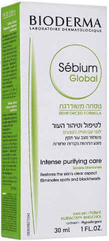 סביום גלובל | לטיפול וטיהור העור | לעור עם נטייה לפצעים | מכיל 30 מל | נוסחה משודרגת | לעור מעורב עד שמן | ביודרמה | Bioderma