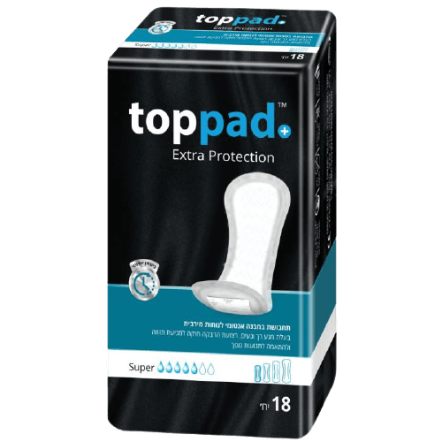 תחבושת טופ פד | סופר | SUPER | מכיל 18 יחידות | מבית טופ פד Top Pad