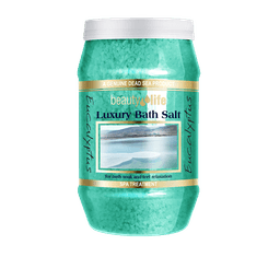 מלח אמבט יוקרתי מים המלח | אקליפטוס | 13 קילו | מכיל 26 מינרלים ושמנים ארומטיים | ביוטי לייף | Beauty Life