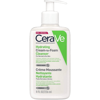 קרם ניקוי מקציף לעור הפנים | לעור רגיל עד יבש | CeraVe | מכיל מל 236 |