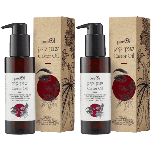 מארז זוגי | שמן קיק | לטיפוח גבות ושיער ראש | שמן טהור | מכיל 100 מל | מבית פיור אויל