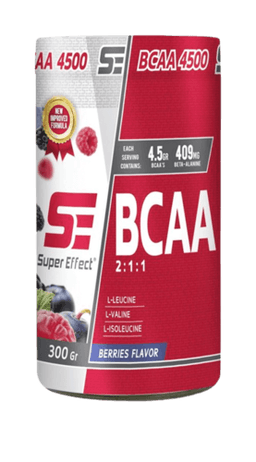 אבקה להכנת משקה על בסיס חומצות אמינו מסועפות שרשרת | בטעם פירות יער | תוסף תזונה | מכיל 300 גרם | סופר אפקט | Super Effect