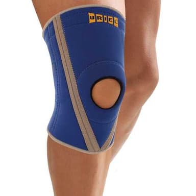 מגן ברך עם פתח לפיקה עשוי ניאופרן המסייע בהקלת כאבים זירוז תהליך ההחלמה ושמירה על הברך מפגיעות חיצונית | מומלץ לספורטאים | מידה L | אוריאל | URIEL