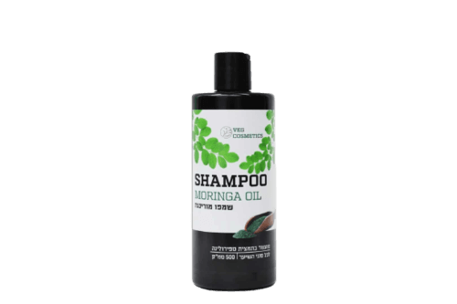 שמפו מורינגה | מעושר בתמצית ספירולינה | לכל סוגי השיער | מכיל 500 סמק | 100 אחוז טבעי