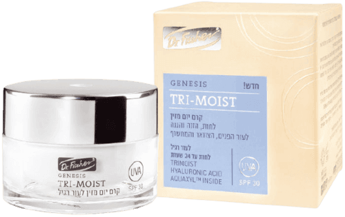 קרם יום מזין GENESIS | TRI-MOIST פעילות משולשת | 30SPF | לעור הפנים הצוואר והמחשוף | מכיל 50 מל | לעור רגיל | דר פישר | Dr Fischer