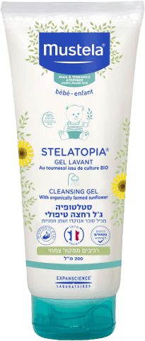 סטלטופיה | גל רחצה טיפולי | לעור יבש במיוחד | מכיל 200 מל | לעור הנוטה לאדמומיות ולגירויים לניקוי וחידוש העור | מוסטלה | Mustela