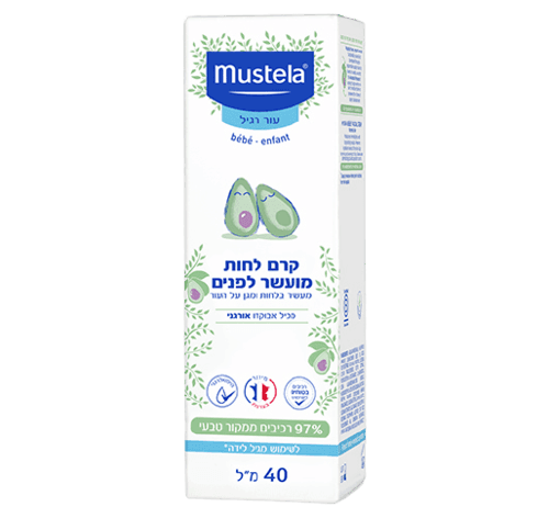 קרם לחות מועשר לפנים | עור רגיל | מעשיר בלחות ומגן על העור | מכיל אבוקדו אורגני | לשימוש מגיל לידה | 97 רכיבים ממקור טבעי | מכיל 40 מל | מוסטלה | Mustela