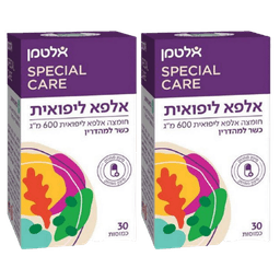 מבצע זוגי | אלפא ליפואית | מכיל 600 מג | 60 כמוסות סהכ | אלטמן | ALTMAN