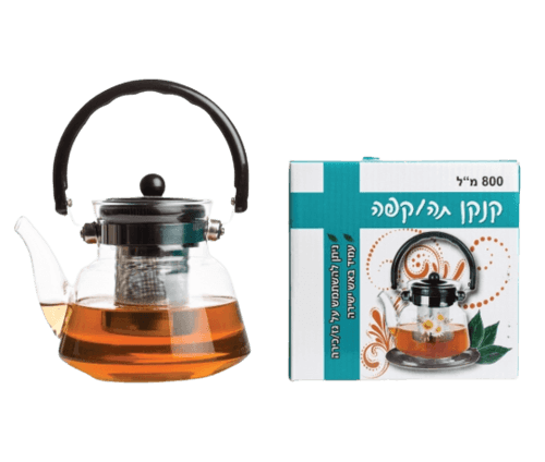 קנקן תה וקפה | ניתן להשתמש בגז וכירה | עמיד באש ישירה | 800 מל