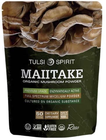 מאיטקה | אבקת תפטיר פטריות אורגניות | 100 גרם | טולסי ספיריט TULSI SPIRIT פוקה | PUKKA