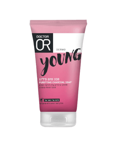 סבון פחם פילינג | תרחיץ גרגרים עדין לניקוי הפנים | מכיל 150 מל | YOUNG | דר עור | Doctor Or