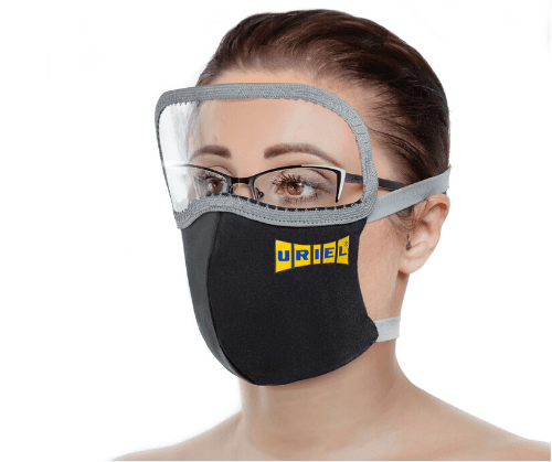 מסכת נשימה לפנים גם וגם הגנה על הפה האף והעיניים | בד אלסטי רב-שימושי וניתן לכיבוס | מבוגרים | אוריאל אוריאל | URIEL