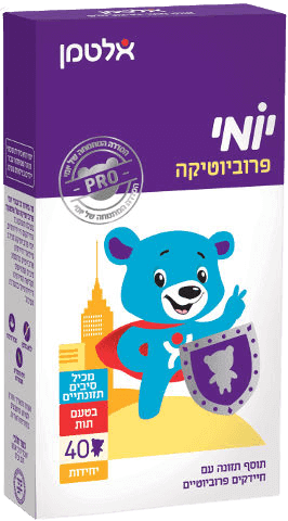 יומי פרוביוטיקה | בטעם תות | מכיל 40 דובונים | מכיל סויה וחלב | כשר חלבי | אלטמן | ALTMAN