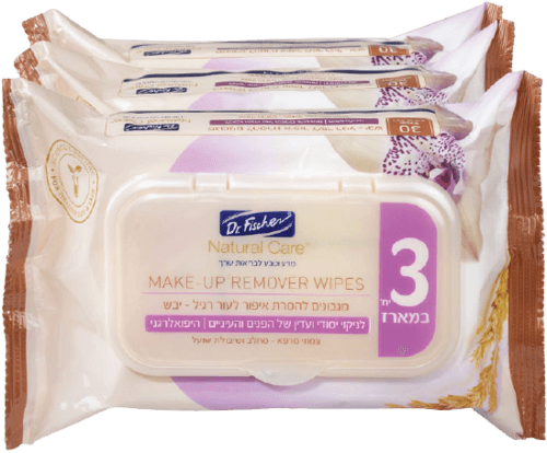 דר פישר | נטורל קר | מגבונים להסרת איפור | לעור רגיל יבש | שלישייה דר פישר | Dr Fischer