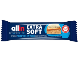חטיף חלבון EXTRA SOFT | בטעם שוקולד לבן בוטנים וקרמל | 15 גרם חלבון | 55 גרם | אול-אין | ALLIN