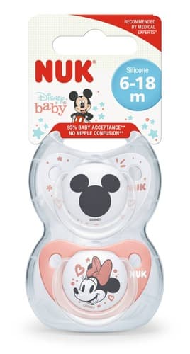 זוג מוצצי נוק דיסני NUK Disney Baby | סיליקון 6-18 חודשים | מיני מאוס | נוק | NUK