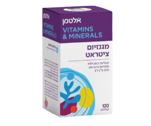 מגנזיום ציטראט | 200 מג | 120 קפליות | אלטמן | ALTMAN