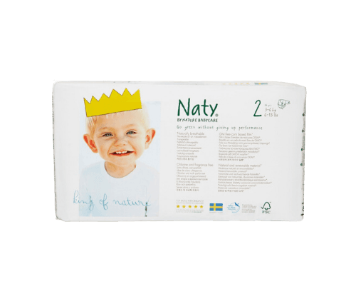 חיתולים טבעיים לתינוק - 3-6 קג - 34 יח - NATY BY NATURE BABYCARE