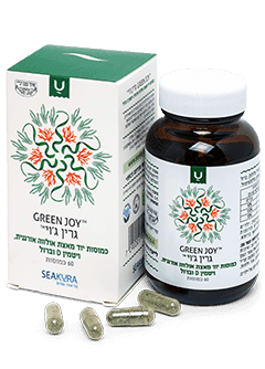 גרין גוי | אצת אולווה אורגנית עם יוד ברזל מתיל פולאט | ויטמין D | מכיל 60 כמוסות | סיקורה | SEAKURA