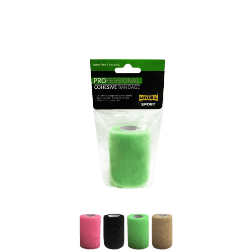 תחבושת אלסטית איכותית נצמדת בצבע ירוק | מסייעת לקיבוע והקלה על כאבים ונפיחות | אוריאל | URIEL