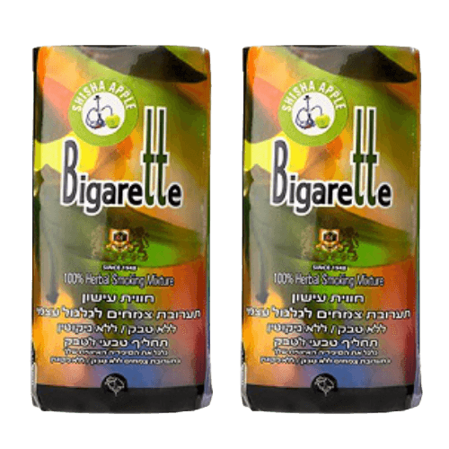 מבצע זוגי | טבק ללא ניקוטין בטעם תפוח ביגארט | מכיל 40 גרם ביגארט | Bigarette