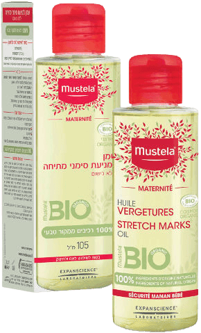 שמן למניעת סימני מתיחה | 100 רכיבים ממקור טבעי | 105 מל | מוסטלה | Mustela