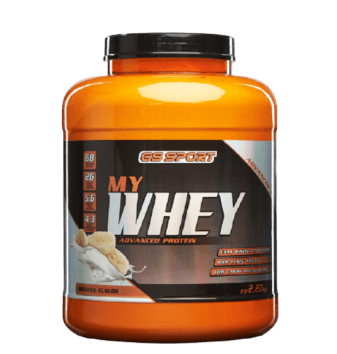 אבקה להכנת משקה חלבון מי גבינה בטעם בננה 27 קג | MY WHEY GS SPORT