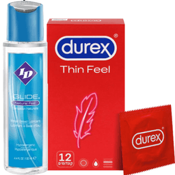 גל סיכוך על בסיס מים Glide ID | מבית גלייד | 130 מל | קונדומים דורקס | 12 יחידות | Thin Feel דורקס | Durex