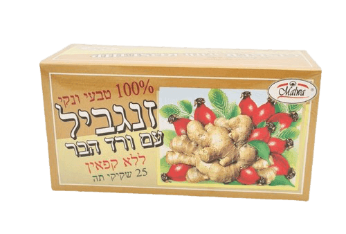 תה זנגביל | וורד הבר טבעי | 25 שקיקי תה | ללא קפאין