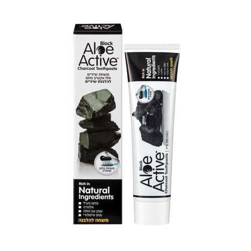 משחת שיניים | אלוה אקטיב | עם פחם להלבנת שיניים ALOE ACTIVE CHAROC| AL | מל 100