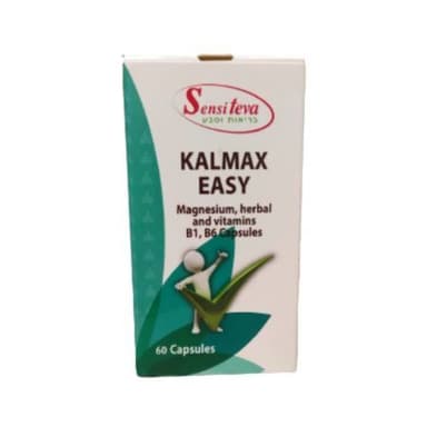 קלמקס איזי - CALMAX EASY | כמוסות מגנזיום וצמחים בתוספת B1 B6 | מכיל 60 כמוסות | סנסי טבע | Sensi Teva