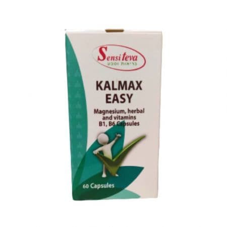 קלמקס איזי - CALMAX EASY | כמוסות מגנזיום וצמחים בתוספת B1 B6 | מכיל 60 כמוסות | סנסי טבע | Sensi Teva