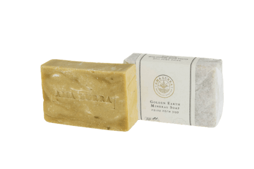 סבון טבעי אדמה צהובה | סבון טבעי | על בסיס שמן זית | משלב בו שמנים צמחיים | אדמת חוואר צהובה | מועשרת בשפע המינרלים | אמה לורה | Ama lurra