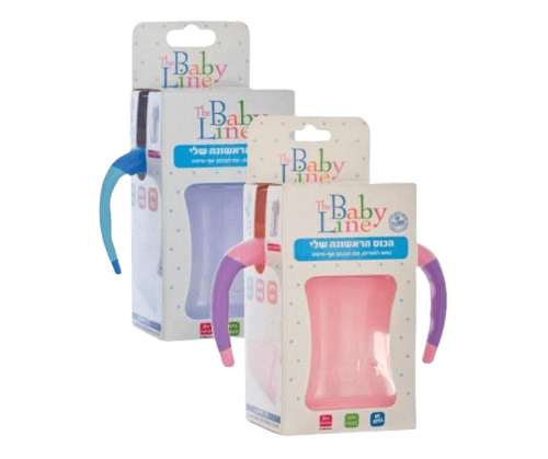 מתאים לגיל 6 חודשים | מכסה היגייני | הכוס הראשונה שלי | נוחה לאחיזה | עם מנגנון אף טיפה | כחול | פיה רכה | ללא ביספנול A חורי | Churi