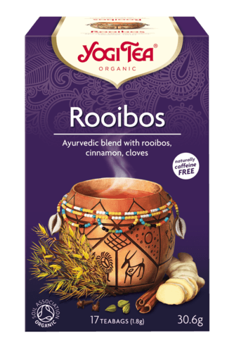 תה צמחים אורגני מיובשים להכנת משקה בחליטה רויבוס וקינמון | 17 שקיקים Yogi tea