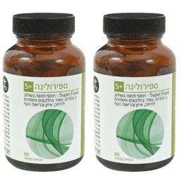 מבצע זוגי | ספירולינה 5 פלוס | סהכ 120 טבליות | 65 חלבון מלא | ברא צמחים | BARA