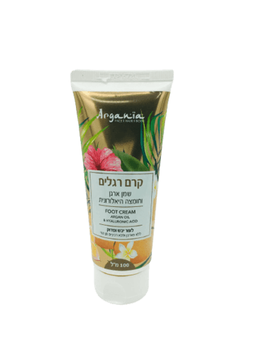 קרם רגליים | שמן ארגן | חומצה היאלורונית | 100מל ARGANIA | ארגניה