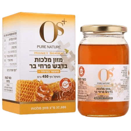 מזון מלכות בדבש פרחי בר | מעושר במיוחד | משקל נקי 450 גרם | מכיל רכיבים טבעיים | כשר פרווה OS PURE NATURE | אוס טבע טהור