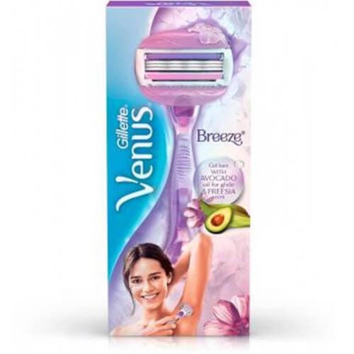סכין גילוח לנשים גילט ונוס בריז Gillette Venus Breeze | עם שמני אבוקדו וניחוח פרזיה | גילט | Gillette