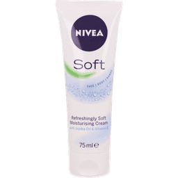קרם לחות רב שימושי במרקם עדין | ניוואה סופט | מכיל 75 מל | Nivea Soft Cream | ניוואה | NIVEA