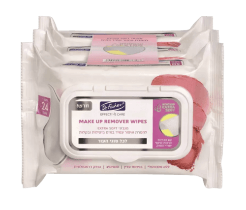 מגבוני EXTRA SOFT להסרת איפור עמיד במים ביעילות ובקלות | דר פישר | מארז שלישיה דר פישר | Dr Fischer