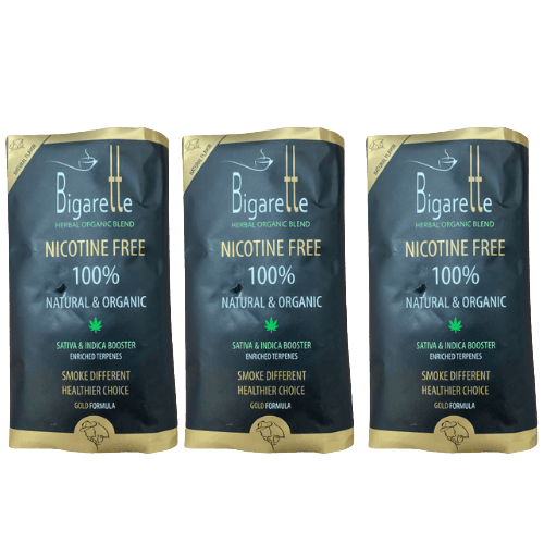 מבצע שלישיה | תחליף טבק ללא ניקוטין | סדרת GOLD FORMULA | מכיל 20 גרם | ביגארט | Bigarette