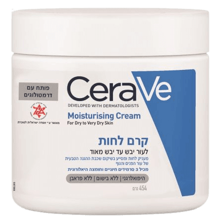 קרם לחות לעור יבש עד יבש מאוד | מכיל 454 גרם | מתאים למבוגרים ולילדים | סרווה | CeraVe